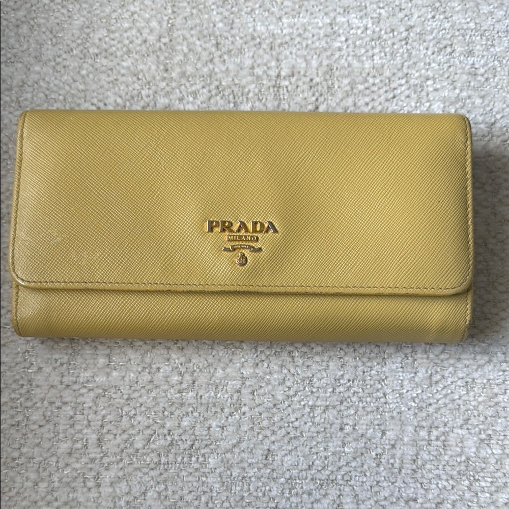 Prada Yellow Leather Wallet